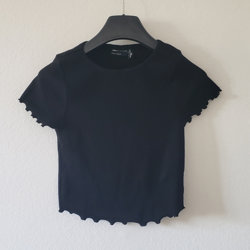 Asos lettuce short sleeve crop top crew neck